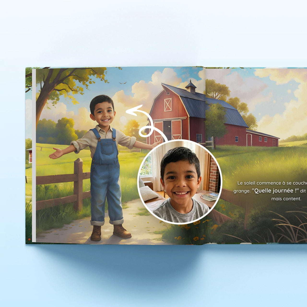 Le garçon explore la ferme